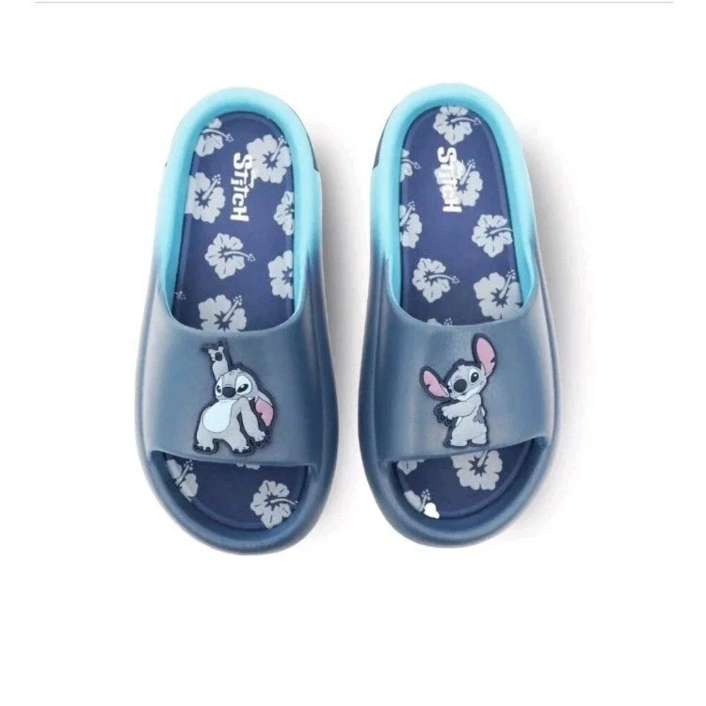 Disney's Lilo & Stich - Men’s Size 12 Stitch Beach Blue Ombre Slide Sandals NWT